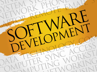 Software development word cloud concept