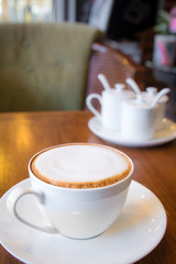 Cappuccino cup on the table 