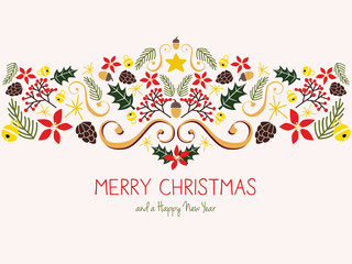 Christmas greeting card. Vector design