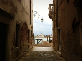 small street to seaside