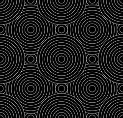 Vector modern seamless geometry pattern circles overlapping , black and white abstract geometric background,wallpaper print,  monochrome retro texture, hipster fashion design