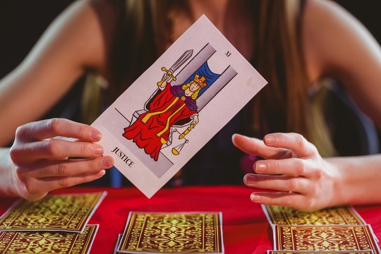 Fortune Teller Using Tarot Cards