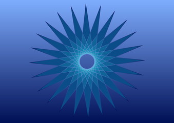 drawing of a star on a blue gradient background