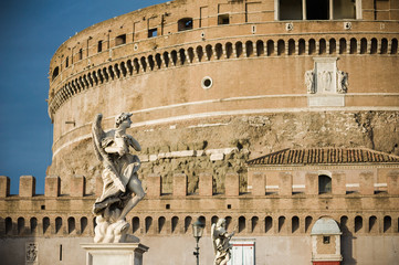 Old building in Rome with bridge