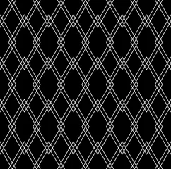 Fototapete Rauten Vektor-moderne nahtlose Geometrie-Muster-Diamanten, abstrakter geometrischer Schwarz-Weiß-Hintergrund, Tapetendruck, monochrome Retro-Textur, Hipster-Modedesign