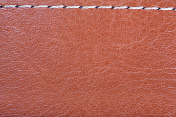 brown leather texture with stitch