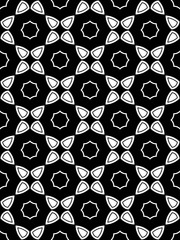 Vector modern seamless geometry pattern flower, black and white abstract geometric background,wallpaper print,  monochrome retro texture, hipster fashion design