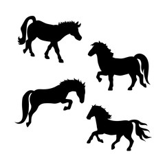 Pony vector silhouettes.