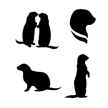 Prairie dog vector silhouettes.