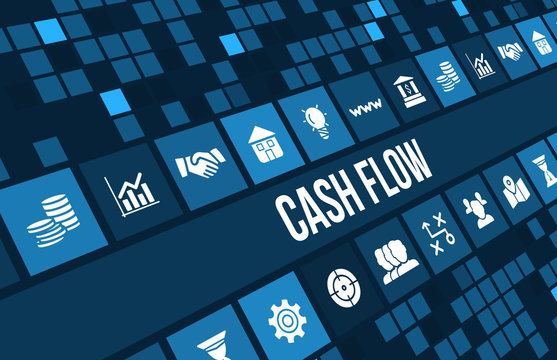 Cash Flow  Concept Image With Business Icons And Copyspace.