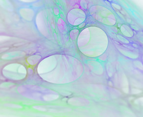 Abstract fractal background with bubbles or foam with holes texture