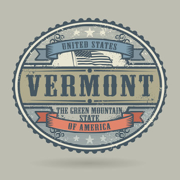 Stamp with the text United States of America, Vermont