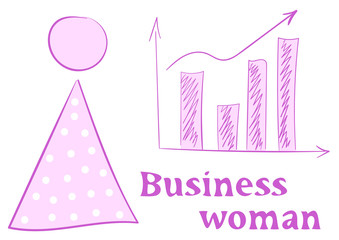 Business woman and graphic
