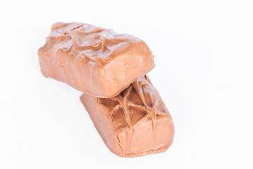 chocolate on white background