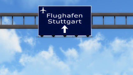 Stuttgart Germany Airport Highway Road Sign