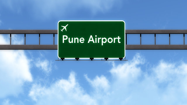 Pune India Airport Highway Road Sign