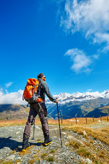 hiker in the mountains