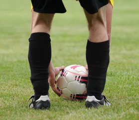 préparation du tir au football