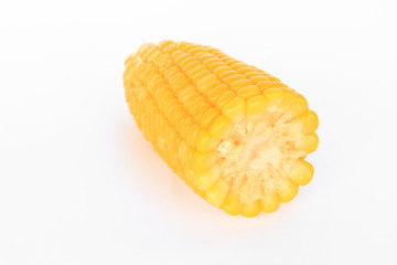 boil corn on white background
