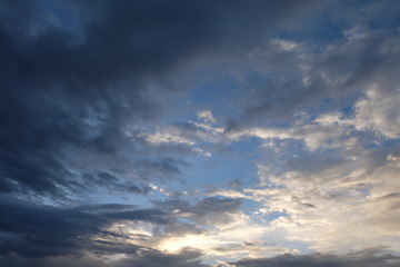Cloudy sky in evening