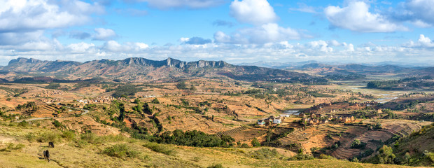 Panoramic view at the Madagascar countryside