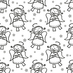 angels seamless pattern