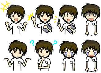 シンプルキャラクター　会話・表情イラスト集　男性看護師 その２