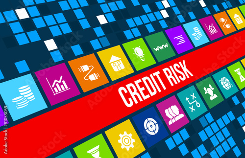 "Credit Risk concept image with business icons and copyspace." Stock