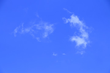 Blue sky with tiny clouds