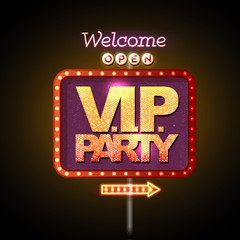 Obrazy  Neonowy znak VIP powitanie imprezy