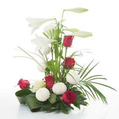 flowers arrangement made of rose and lily