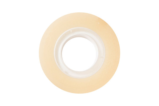 Clear Adhesive Tape Texture Isolate On White Background