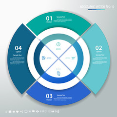 Abstract cicle template with icons set for business design, repo
