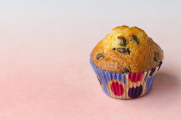 Homemade chocolate chip muffin.