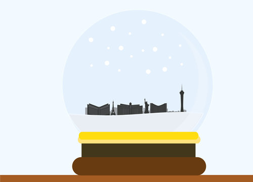 snow globe las vegas skyline clip art preview