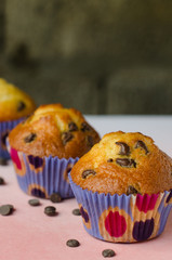 Homemade chocolate chip muffins.