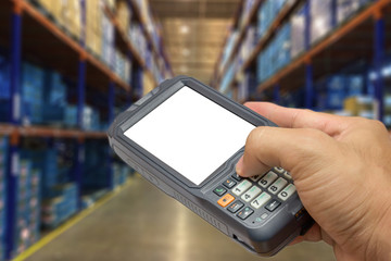 Bluetooth barcode scanner isolated on a white background