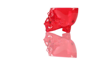 Red skull cup on white isolate