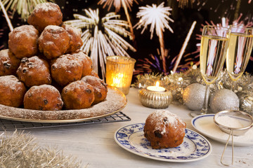 Dutch New Year's Eve with oliebollen, a traditional pastry