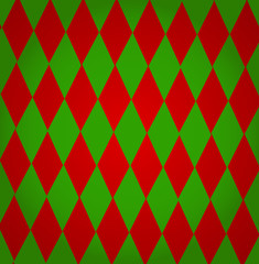 Colorful christmas background from red and green diamond shapes
