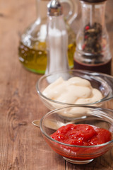 Set of seasoning and sauces