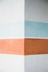 close up the wall with colored geometric patterns