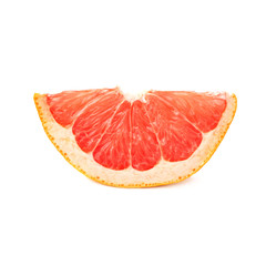 Dried small slice section of grapefruit isolated over the white