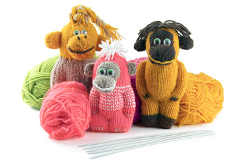 Knitting toy monkey