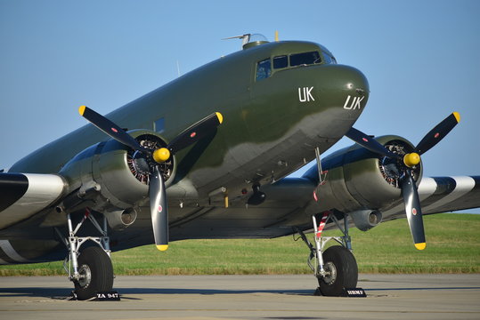 BBMF Douglas Dakota DC3, U.K.   Military workhorse of WW2 at Jersey airport.