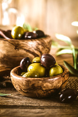 Olives on branch