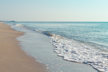 Wave of sea on the sand beach