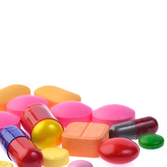capsule pills isolated on white background