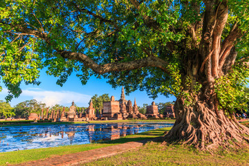 Sukhothai historical park in the old town of Thailand  - obrazy, fototapety, plakaty