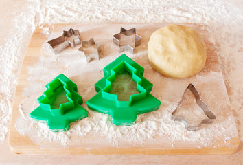 Forms for the cookies  and dough